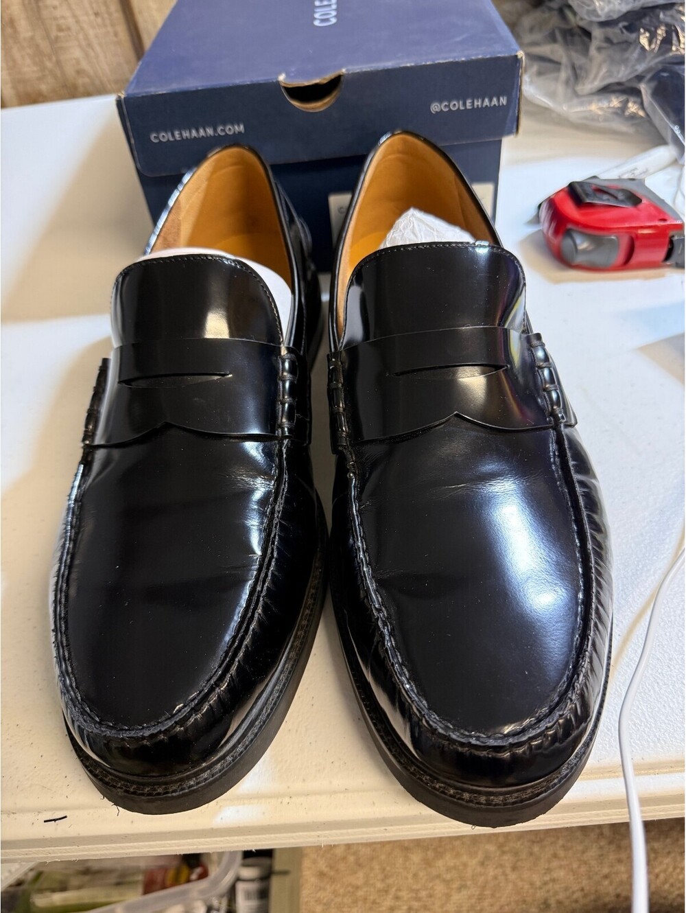 Cole Haan Pinch Prep Penny LFR Black Brushoff Loafers Men's Size 13 M